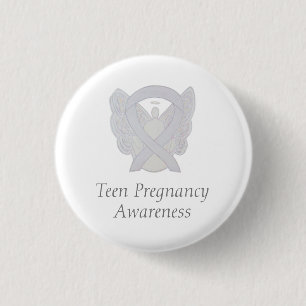 Teenager-Schwangerschaft Bewusstsein Weißer Ribbon Button