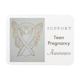 Teenager-Schwangerschaft Bewusstsein White Ribbon  Magnet