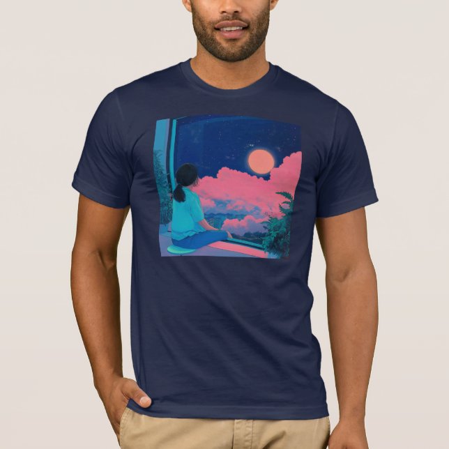 teenager sitting at her window lofi style T-Shirt (Vorderseite)