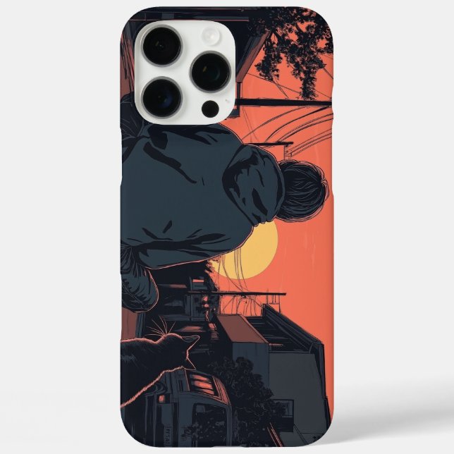 Teenager sitting on his skateboard and next to his Case-Mate iPhone hülle (Rückseite)