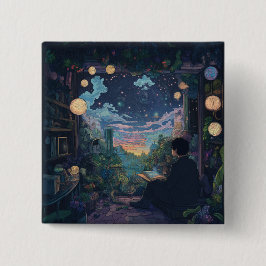 teenager sitting on window Lofi style relaxed  Button