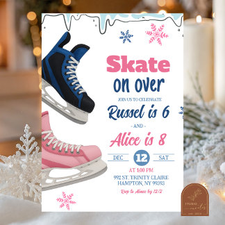 Teenager Skate Sibling Birthday Invitation Einladung
