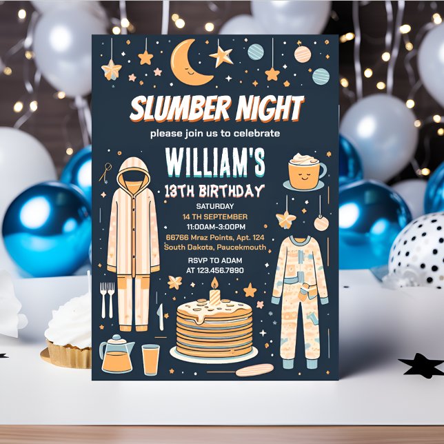 Teenager Sleepover Slumber Party 13. Geburtstag Einladung (Von Creator hochgeladen)