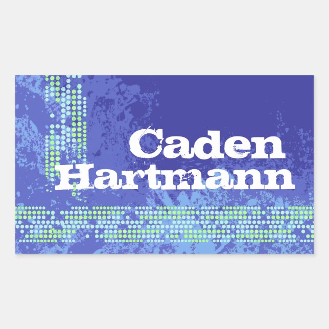 Teenager-Sportbezeichnung dunkelblau ID-Aufkleber Rechteckiger Aufkleber (Vorderseite)