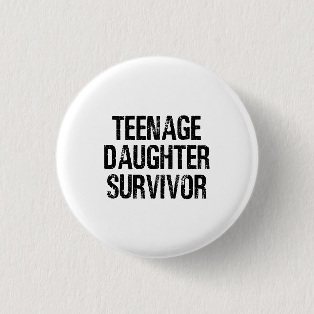 Teenager-Tochter Survivor Vintag Button (Vorderseite)