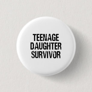 Teenager-Tochter Survivor Vintag Button