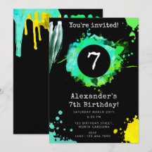 Teenager-Tween-Junge jedes Alter Neon Geburtstagsp