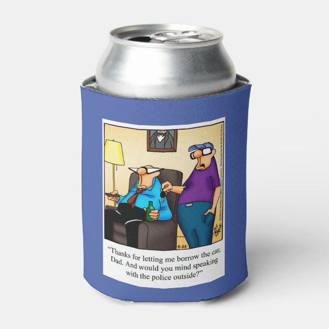 Teenager und Spaß von Familienwagen können sich kü Dosenkühler (Kanne Vorderseite)