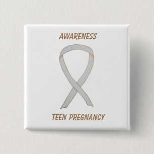 Teenagerbewusstsein Weißes Band Button