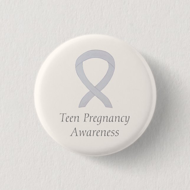 Teenagerbewusstsein Weißes Band Button (Vorderseite)