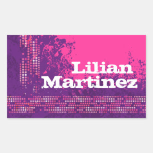 Teenagersportbezeichnung lila rosa ID-Aufkleber Rechteckiger Aufkleber