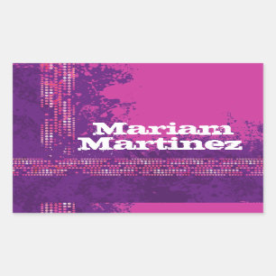 Teenagersportbezeichnung lila rosa ID-Aufkleber Rechteckiger Aufkleber
