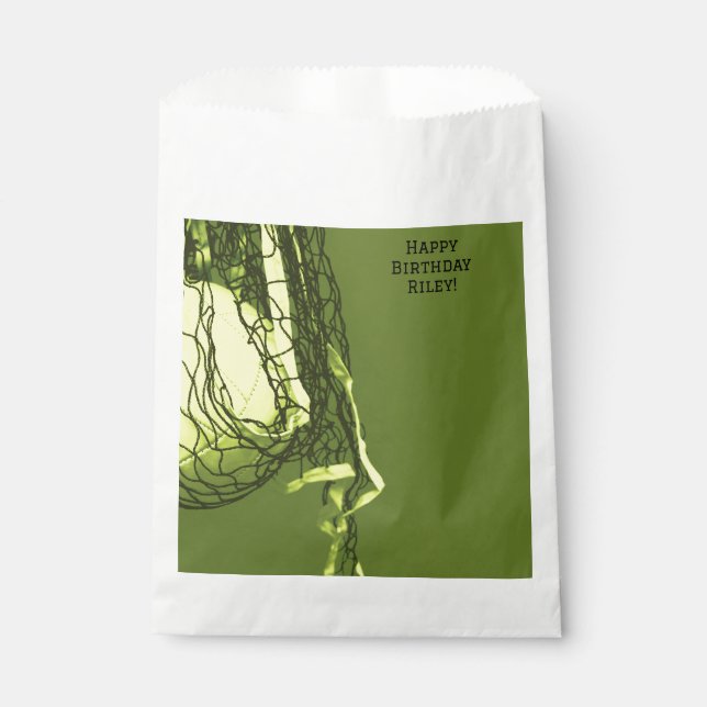 Teengelbes Netz und Volleyballsport Geschenktütchen (Vorderseite)