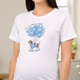 Teenie Weenie Baby Boy Dachshund Gender Reveal Tri-Blend Shirt