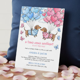 Teenie Weenie Sweetheart Dachshund Gender Reveal Einladung