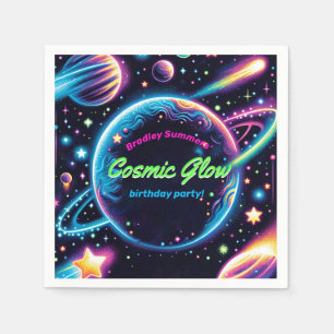 Teens kosmische gllow Space Thema Geburtstagsparty Serviette