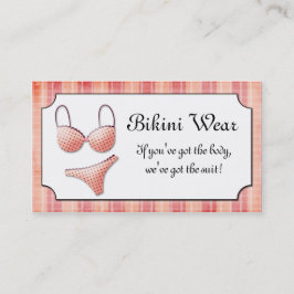 Teeny Würstchen-Rosa-Bikini-karierte Visitenkarte