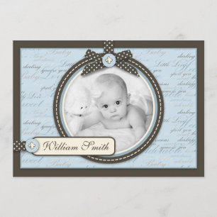 Teeny Zehe-BLAUE Mitteilungs-Karte Ankündigung