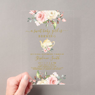 Teeparty-Baby-Shower-Akrinladung Acryleinladungen