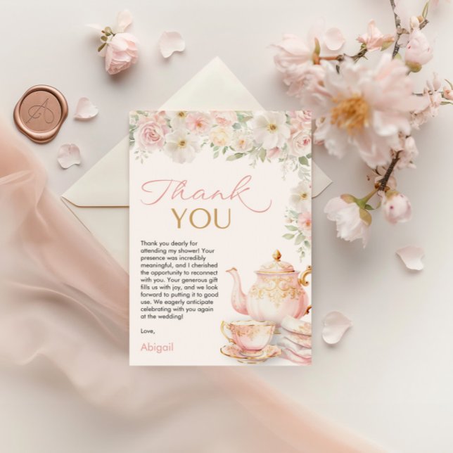 Teeparty-Brautabschied-Dankeskarten Dankeskarte (Tea Party Bridal Shower Thank You Card)