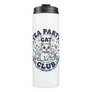 Teeparty-Katzchen Haustierliebhaber-Shirt Kunst - Thermosbecher