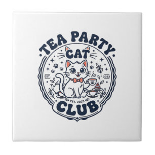 Teeparty-Katzchen-Tierliebhaber-Shirt Kunst - Teep Fliese
