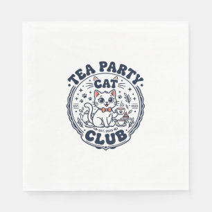 Teeparty-Katze Haustierliebhaber-Shirt Kunst - Tee Serviette