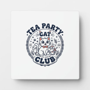 Teeparty-Katzenliebhaber-Shirt Kunst - Teeparty-Ka Fotoplatte