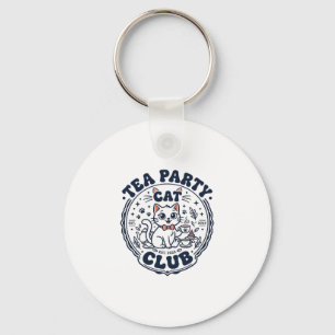 Teeparty-Katzenliebhaber-Shirt Kunst - Teeparty-Ka Schlüsselanhänger