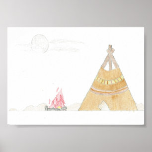Teepee - 12x18 Plakat-Druck Poster