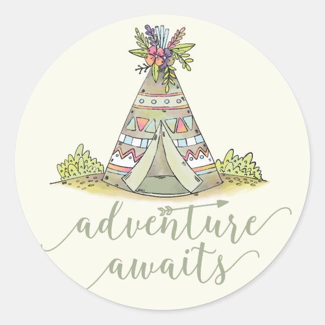 Teepee Adventure fängt an, Sticker zu bevorzugen (Vorderseite)
