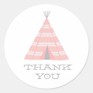 Teepee Birthday Party Vielen Dank, Sticker