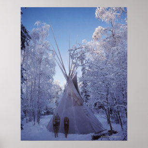 Teepee im Winter Poster