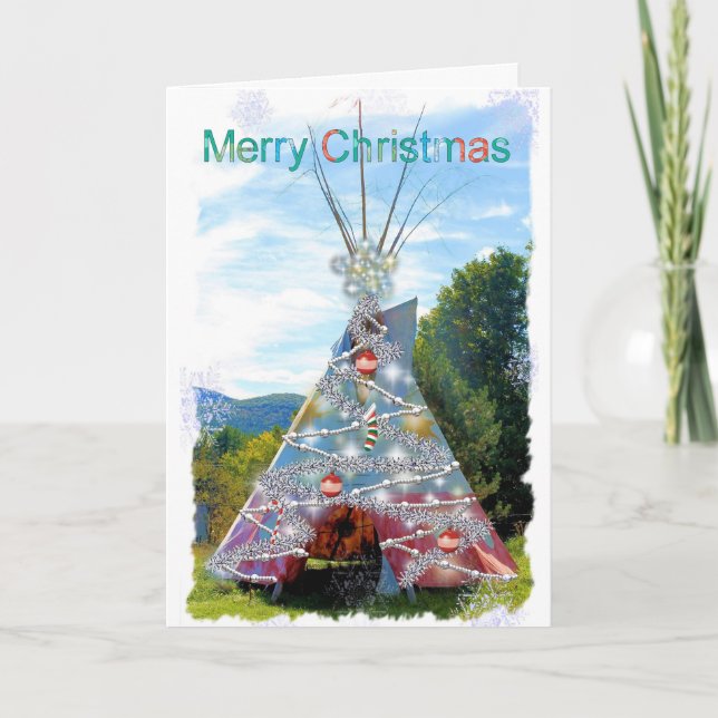 TeePee Merry Christmas Card Feiertagskarte (Vorderseite)