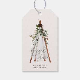 Teepee moderne bohemianische Garten aus Blättern s Geschenkanhänger