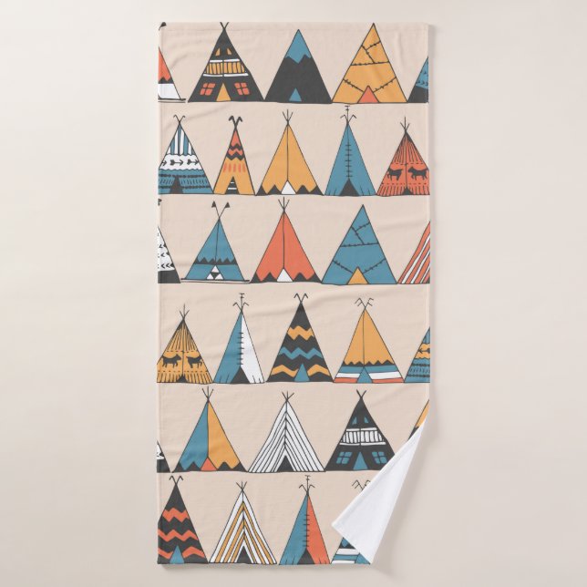 Teepee Muster. Wigwam-Sommerzelt Badehandtuch (Badehandtuch)
