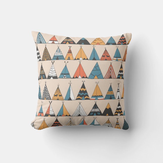 Teepee Muster. Wigwam-Sommerzelt Kissen (Vorderseite)