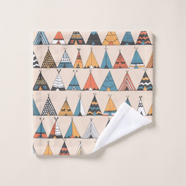 Teepee Muster. Wigwam-Sommerzelt Waschlappen (Waschlappen)