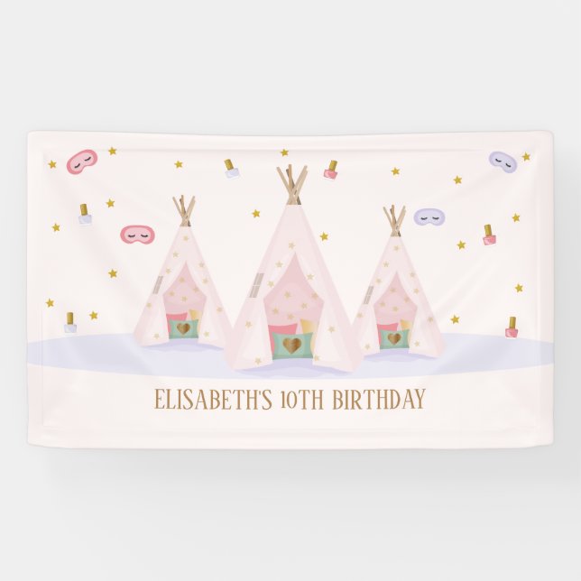 Teepee Wellness-Center Birthday Party Banner (Horizontal)