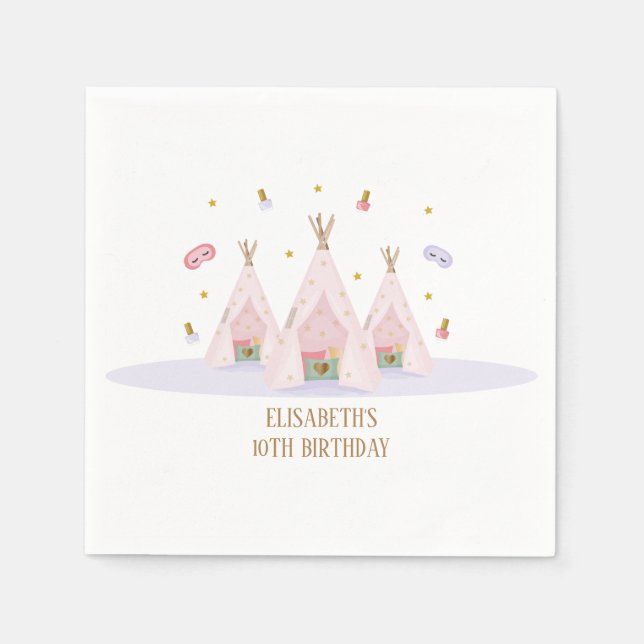 Teepee Wellness-Center Birthday Party Serviette (Vorderseite)