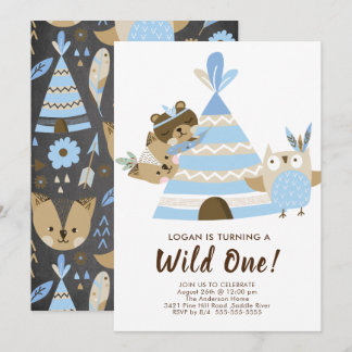 Teepee Wild Einladung zum Geburtstag