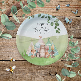 Teepees und Tiny Toes Papierplatte Pappteller