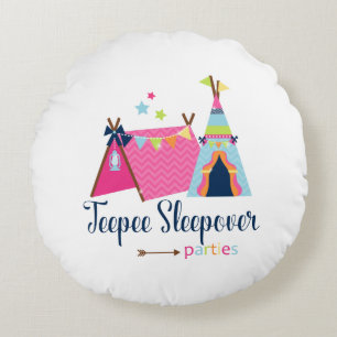 Teepeesleepover-Partys Rundes Kissen