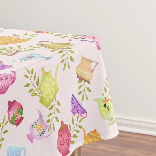 Teepots und Cups Garten rosa Tischdecke (Beispiel)
