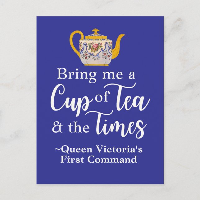 Teequeen Victoria Quote Royal Blue Postkarte (Vorderseite)