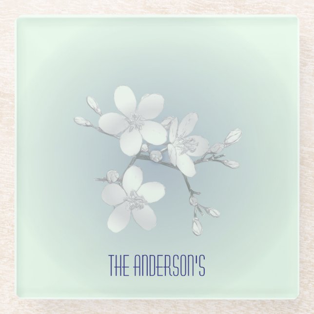 Teesalon Signatur Elegante, handgezogene Teetassen Glasuntersetzer (Vorderseite)