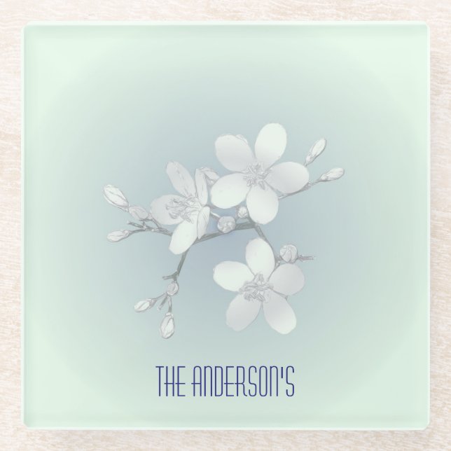 Teesalon Signatur Elegante, handgezogene Teetassen Glasuntersetzer (Vorderseite)