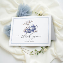 Teeset Blau Hampton Toile Orchidee Hochzeitspaar