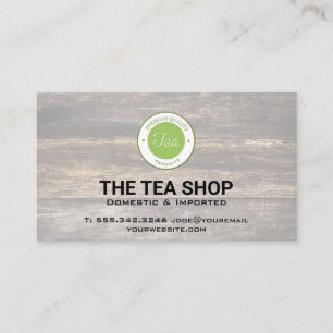 Teeshop Holzplatten Visitenkarte