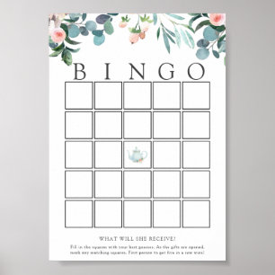 Teestunde-Baby-Bingo-Spielkarte Poster